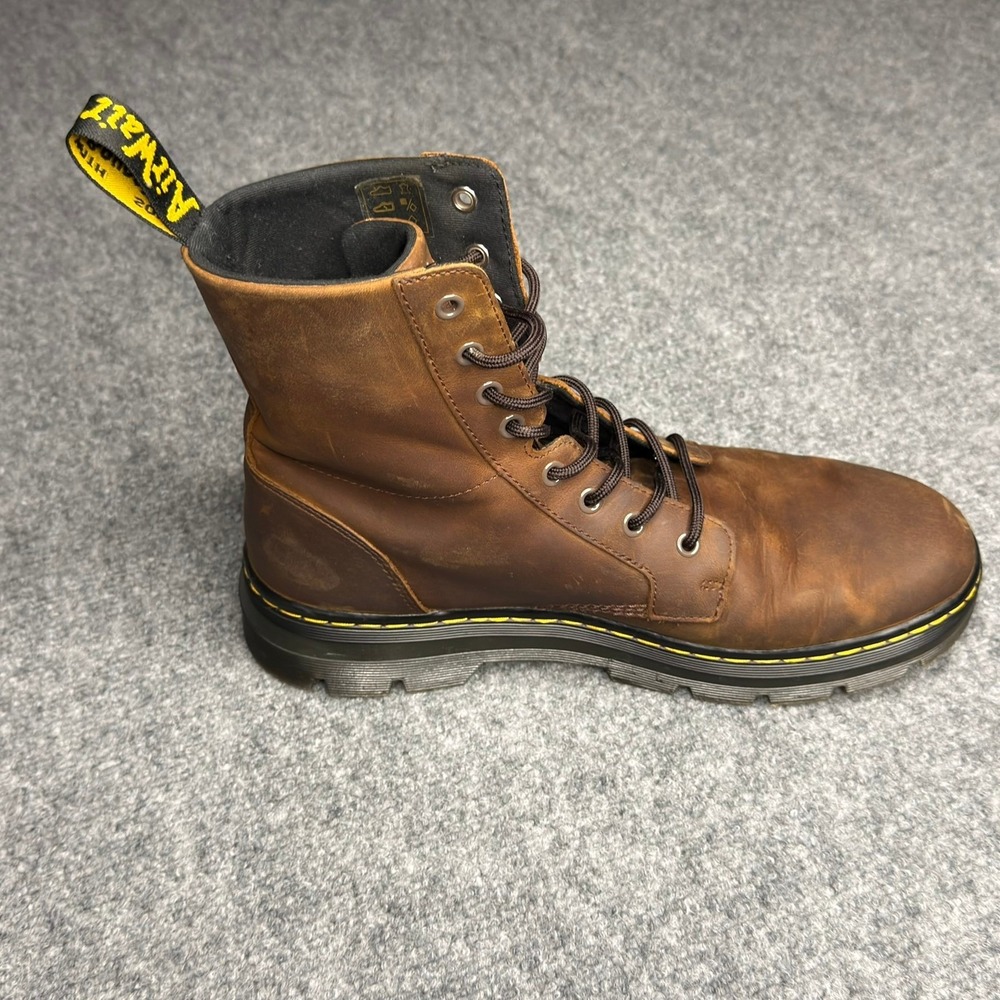 Dr. Martens Combs Leather 8-Eye Combat Boots Brown Crazy Horse Mens 11 Womens 12 - Picture 6 of 9